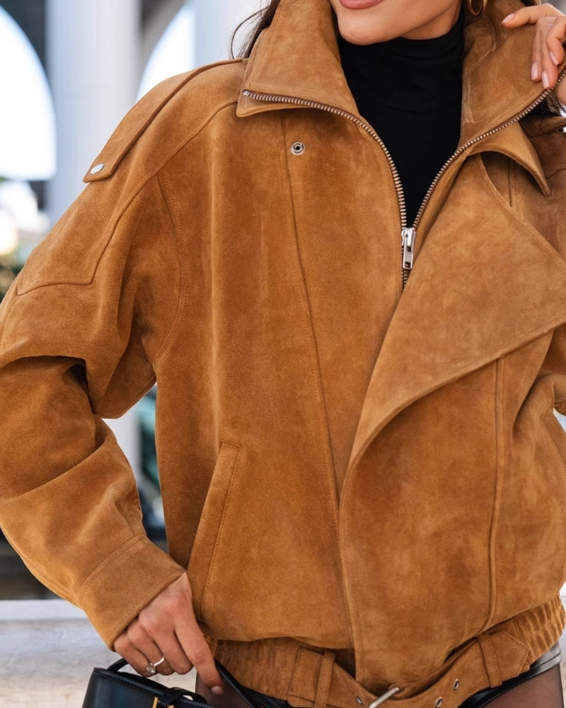 Vintage Suede Drape Jacket - Old Money