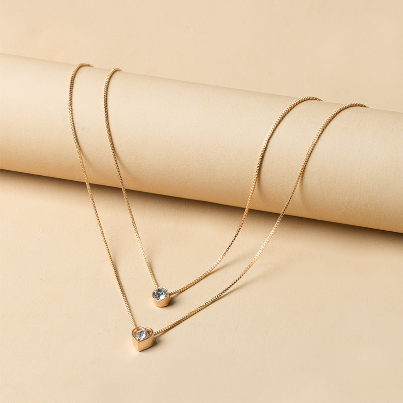 Valén | Elegant Double Layer Heart Pendant Necklace
