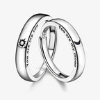 totwoo X Sun&Moon Adjustable Silver Couple Rings