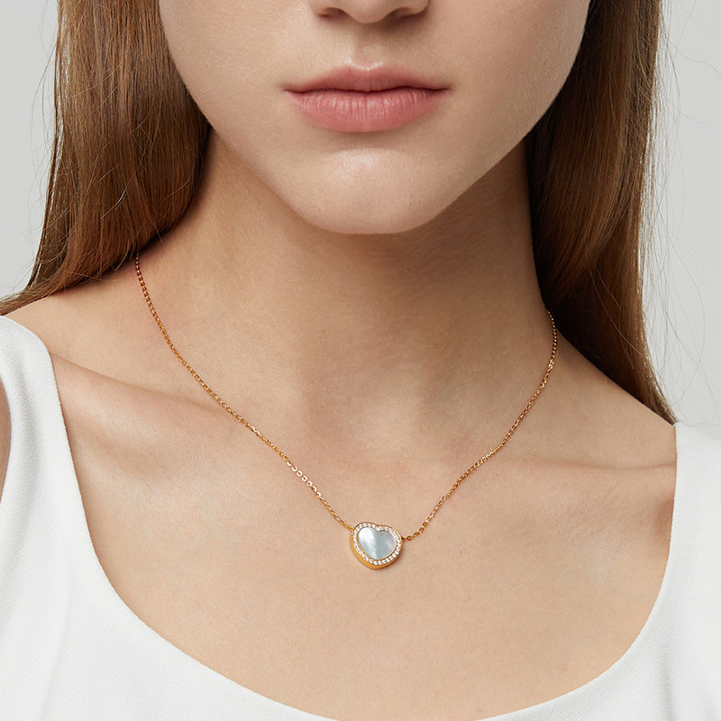 Totwoo MEMORY Digital Locket Heart Necklace(Gold)