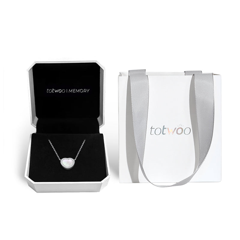 Totwoo Memory NFC Necklace(18K White Gold Plated Silver & Mother of Pearl)