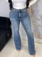 High Rise Belly Control Flare Jeans - Norezy
