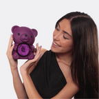 Teddy Bear Gift Set with Engraved Necklace & Eternal Rose