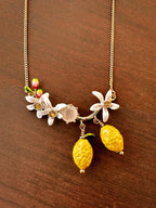 VALÉN — Floral &amp; Lemon Charm Pendant Necklace