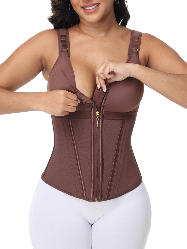 Extreme Latex Corset Waist Vest With Bra - Norezy