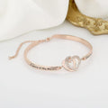 Heavenly Grace pulseira feminina com corações cravejados em zircônia