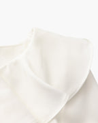Pearl Button Ruffle Midi Dress - Old Money