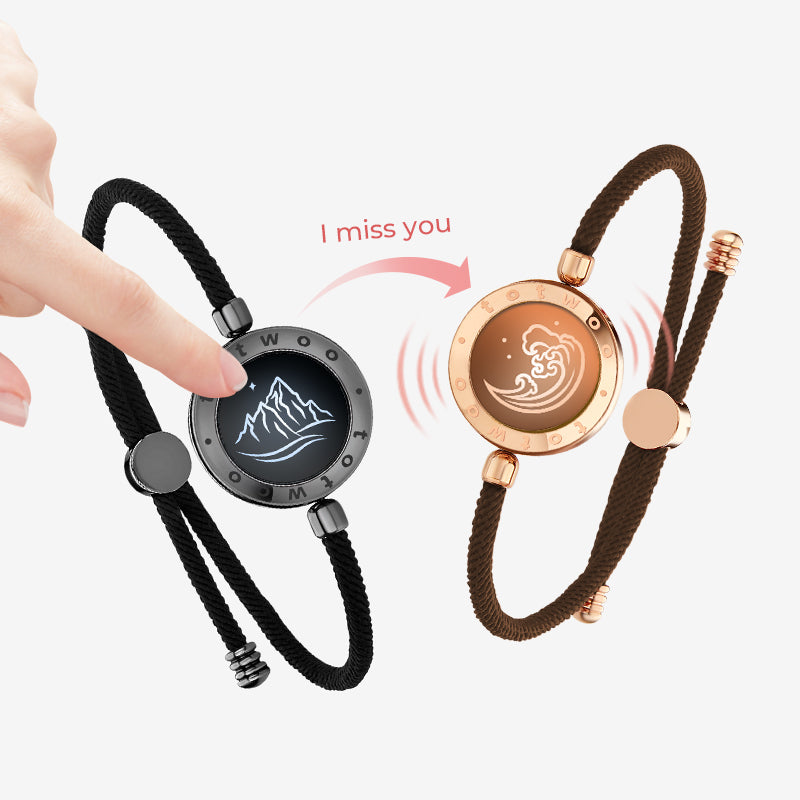 Mountain & Sea 2.0 Touch Bracelets with Milan Rope (Black+Rose Gold)