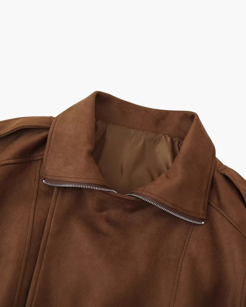 Vintage Suede Drape Jacket - Old Money