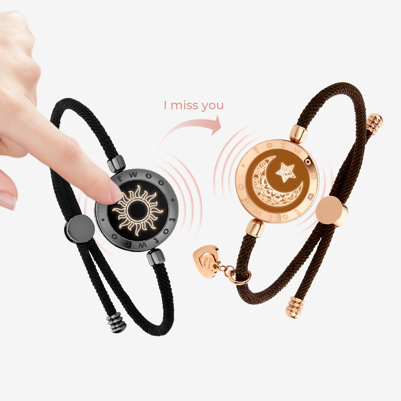 [Sun & Moon Vow Gift Packaging] Sun&Moon Touch Bracelets with Milan Rope (Black+Brown)