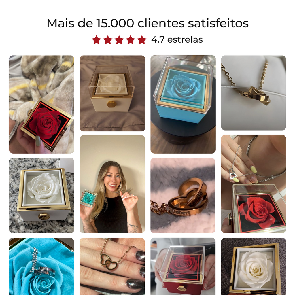 Eternal Rose & Personalized Heart Necklace