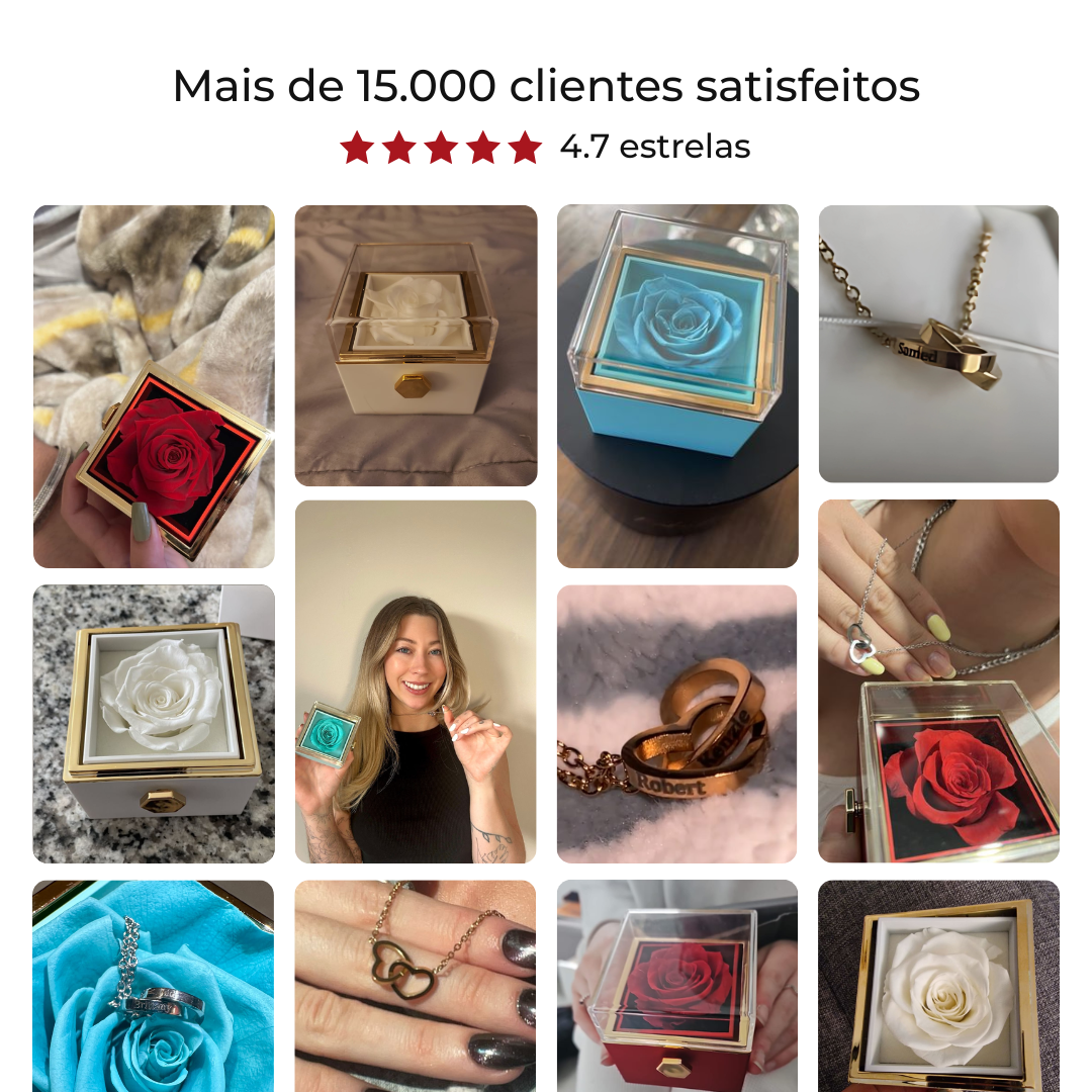 Eternal Rose & Personalized Heart Necklace