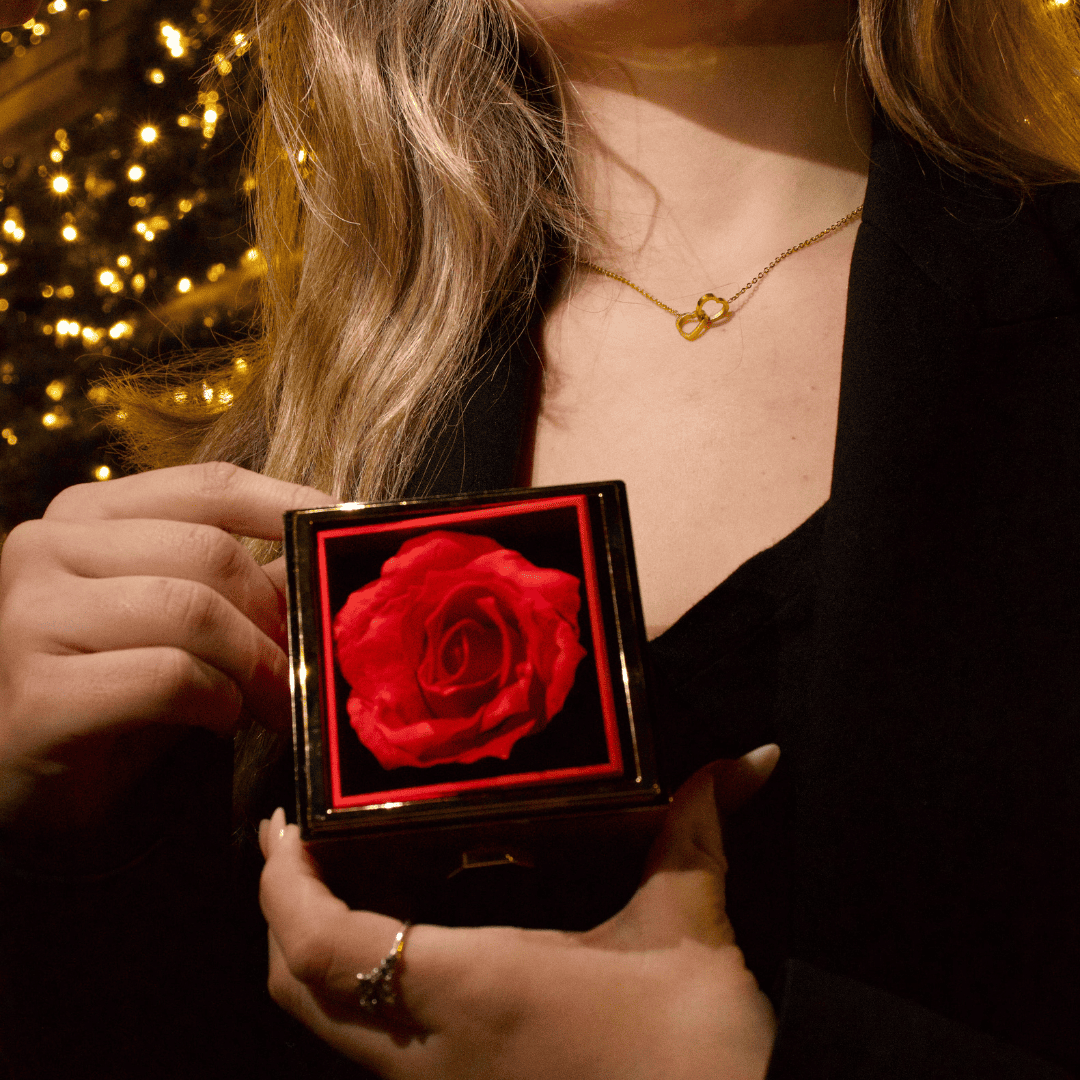 Eternal Rose & Personalized Heart Necklace