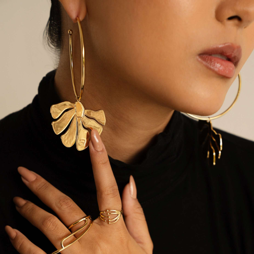 Petal Hoop Earrings
