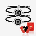 [Connected in Red Gift Packaging] Sun&Moon Touch Bracelets with Milan Rope(Silver+Silver)
