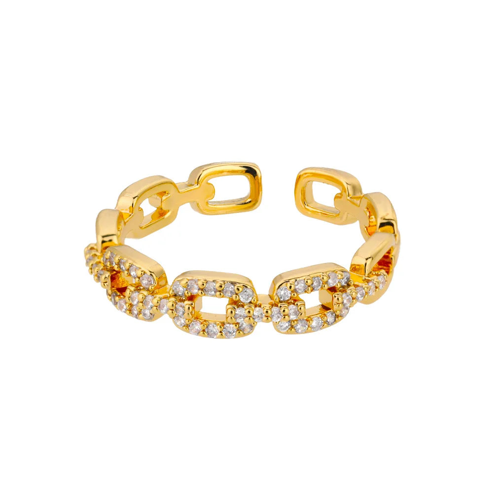 Valén – Elegant Twist Chain Ring with Sparkling Zircon