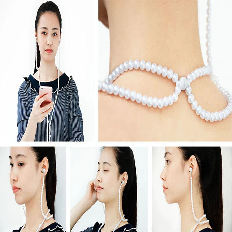 Valén Pearl Necklace Earphones — Elegance in Every Beat