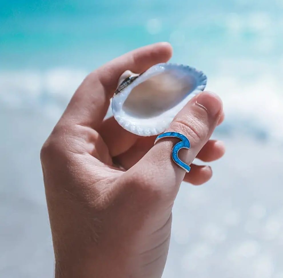 Blue  Wave Ring