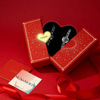[Connected in Red Gift Packaging] Sun&Moon Touch Bracelets with Figaro Chain (Black+Silver)