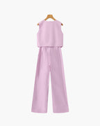 Classy Lady - Linen Two-piece Set - Old Money