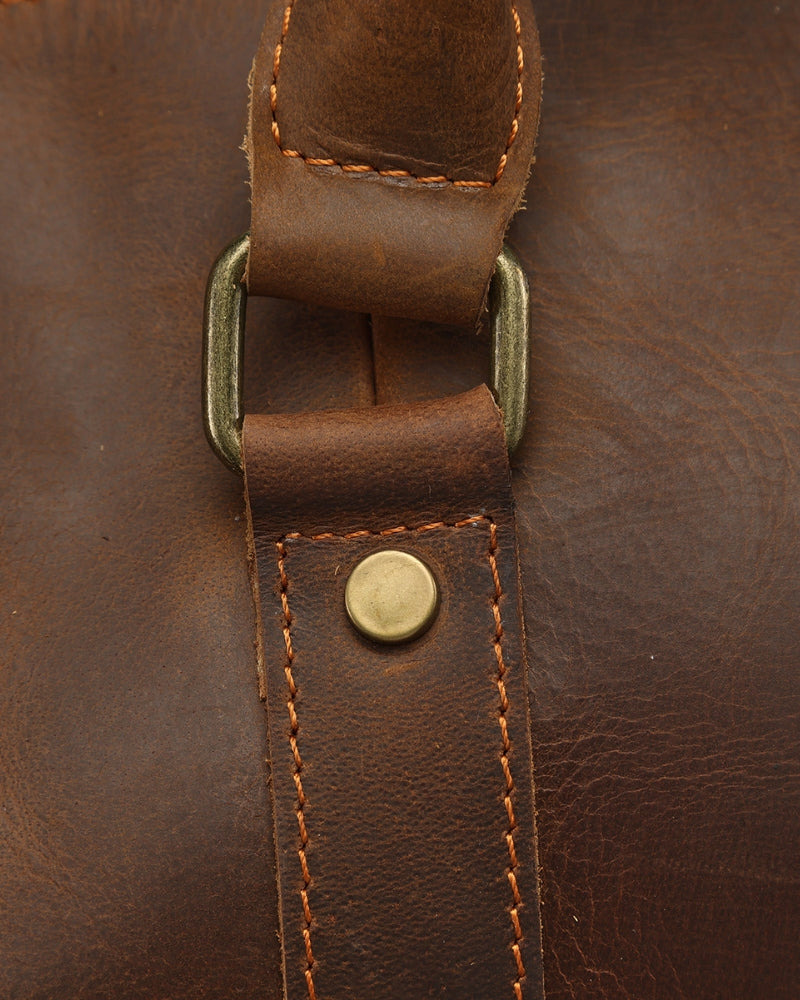 Montague Leather Duffle - Old Money