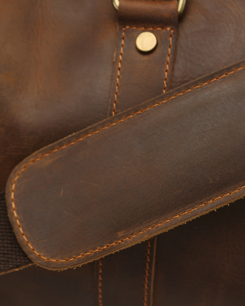 Montague Leather Duffle - Old Money