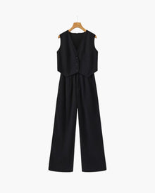 Classy Lady - Linen Two-piece Set - Old Money