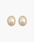 Radiance Oval Pearl Studs - Old Money