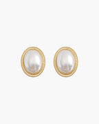 Radiance Oval Pearl Studs - Old Money