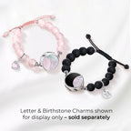 Lunar Glow Touch Bracelets with Rose Quartz and Black Onyx Beads