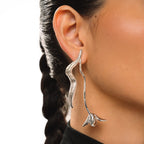 Long Desert Rose Earrings