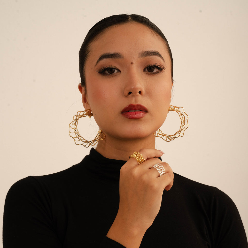 Silk Hoop Earrings
