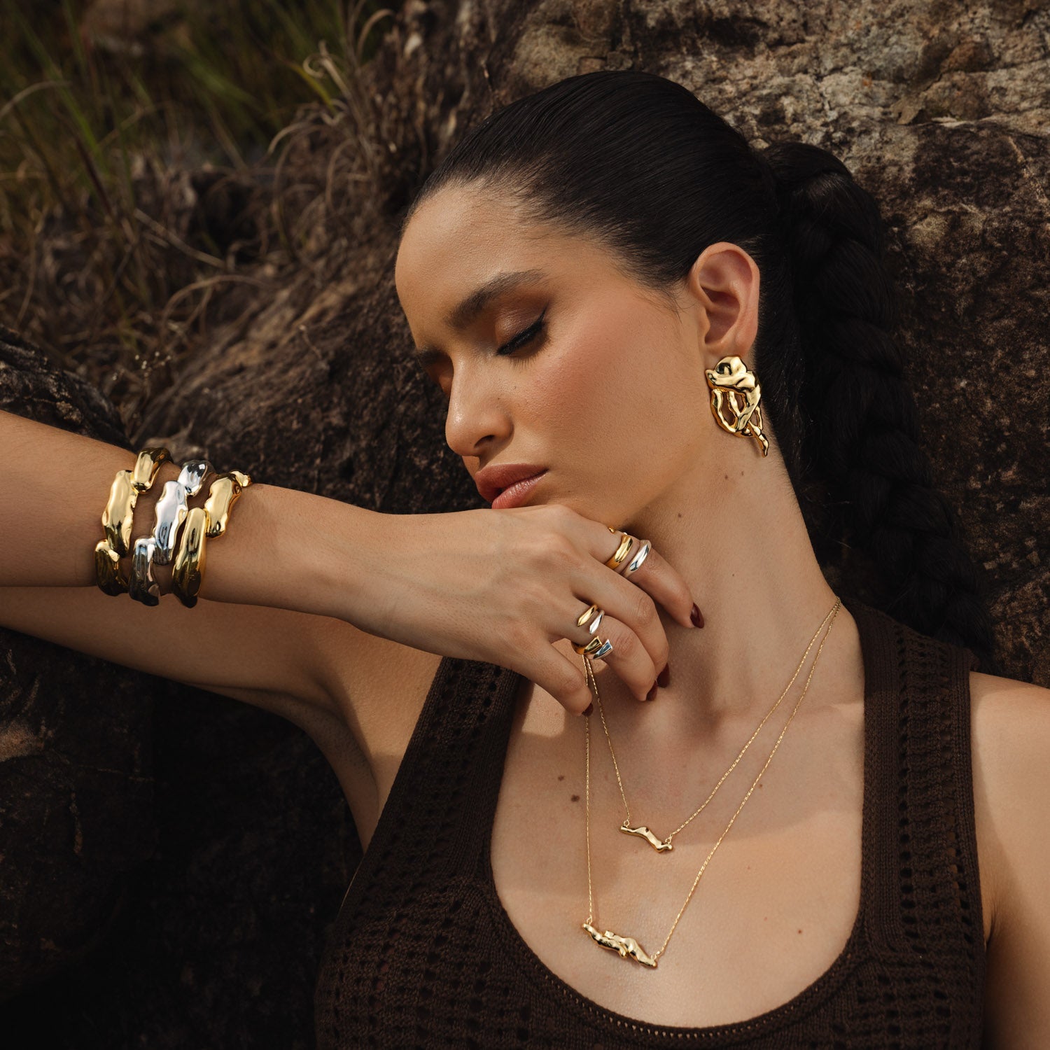 Large Root Earrings