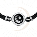 Moon Touch Bracelet with Leather Braided Cord