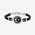 Moon Touch Bracelet with Leather Braided Cord
