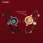 [Connected in Red Gift Packaging] Mountain&Sea Touch Bracelets with Milan Rope (Black+Rose Gold)
