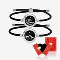 [Connected in Red Gift Packaging] Mountain & Sea Touch Bracelets with Milan Rope (Black+Black)