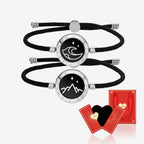 [Connected in Red Gift Packaging] Mountain & Sea Touch Bracelets with Milan Rope (Black+Black)