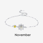 Personalized 925 Silver Birthstone Photo Bracelet