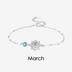 Personalized 925 Silver Birthstone Photo Bracelet