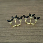 VALÉN — Green Crystal Butterfly Earrings (925 Silver Post)