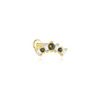 VALÉN 1PC Natural Moss Agate Threaded Ear Bone Nail Tassel Earring