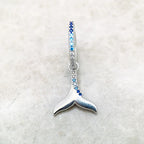 Blue Tail Hoop Earrings