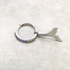 Blue Tail Hoop Earrings