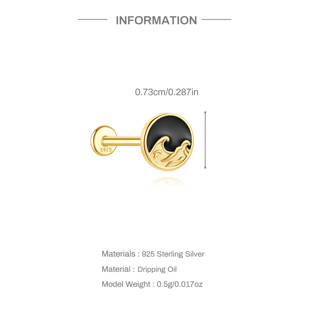 VALÉN PC S925 Pure Silver Classic Four-pointed Star Stud Zircon Earrings and Earrings are Noble, Beautiful, Elegant Ear Studs
