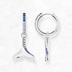 Blue Tail Hoop Earrings