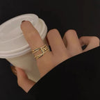 Luxury Double Layers Zircon Rings