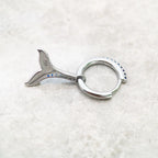 Blue Tail Hoop Earrings