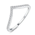 VALÉN JewelryPalace Moissanite D Color V-Shape Stackable Wedding Ring