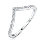 VALÉN JewelryPalace Moissanite D Color V-Shape Stackable Wedding Ring